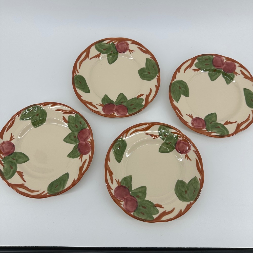 Vintage Franciscan Apple Salad  Plates Country Cottage Farmhouse 4pc England 8in